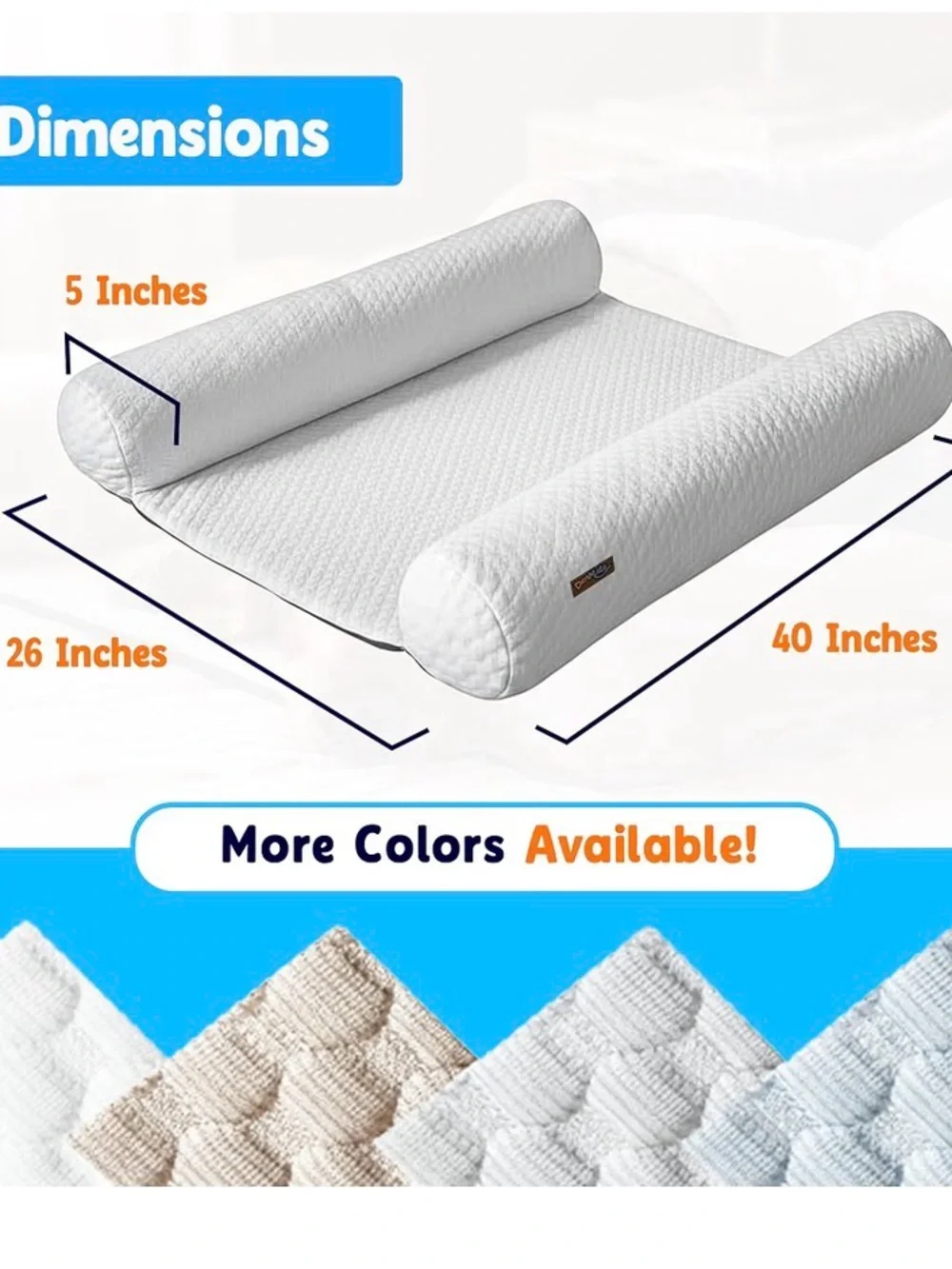 Dog Bolster Bed in Cream - Plush Support Pillow